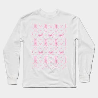 Aesthetic Pastel Pink Ballet Shoes,  Ribbons and Bows in watercolor. Long Sleeve T-Shirt